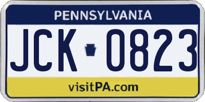 PA license plate JCK0823