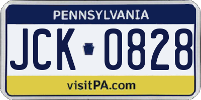 PA license plate JCK0828