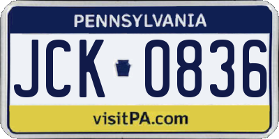 PA license plate JCK0836