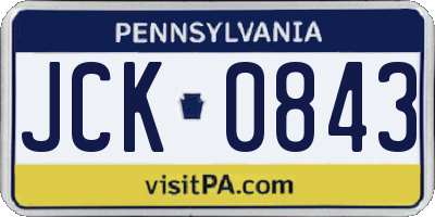 PA license plate JCK0843