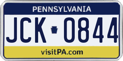 PA license plate JCK0844