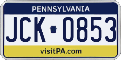 PA license plate JCK0853