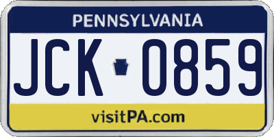 PA license plate JCK0859