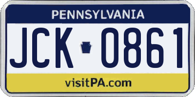 PA license plate JCK0861