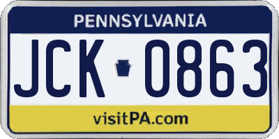 PA license plate JCK0863
