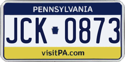PA license plate JCK0873