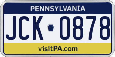 PA license plate JCK0878