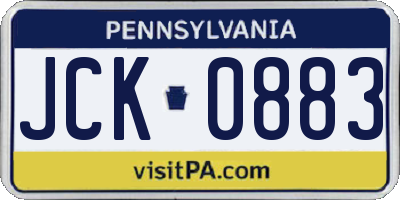 PA license plate JCK0883