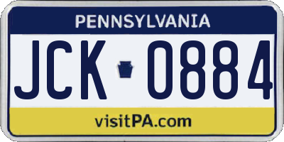 PA license plate JCK0884