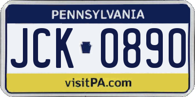 PA license plate JCK0890