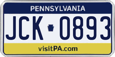 PA license plate JCK0893