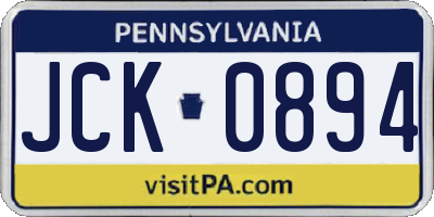 PA license plate JCK0894