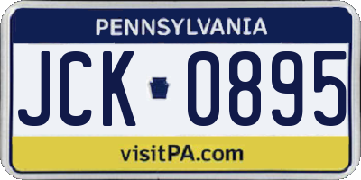 PA license plate JCK0895