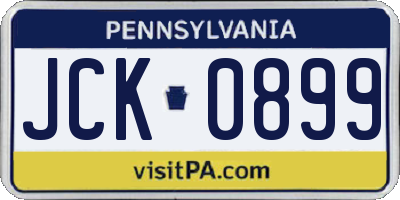 PA license plate JCK0899