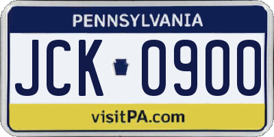 PA license plate JCK0900