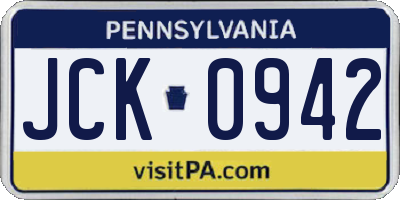 PA license plate JCK0942