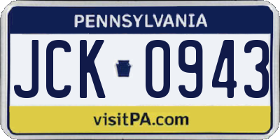 PA license plate JCK0943