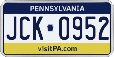 PA license plate JCK0952