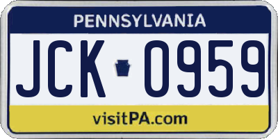 PA license plate JCK0959