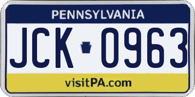 PA license plate JCK0963