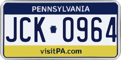 PA license plate JCK0964