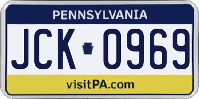PA license plate JCK0969