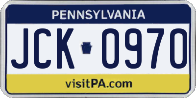 PA license plate JCK0970