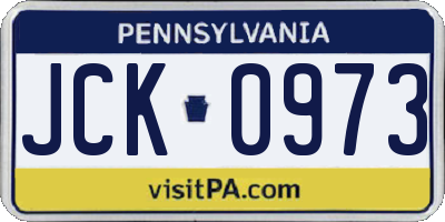 PA license plate JCK0973