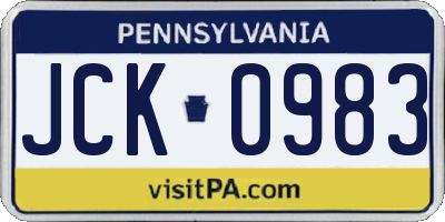 PA license plate JCK0983