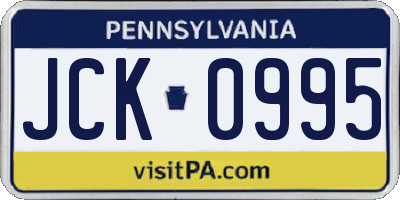 PA license plate JCK0995