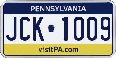 PA license plate JCK1009