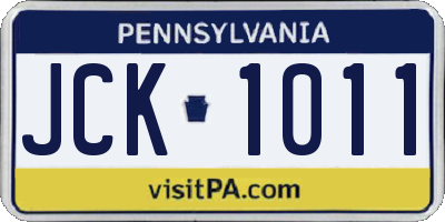 PA license plate JCK1011