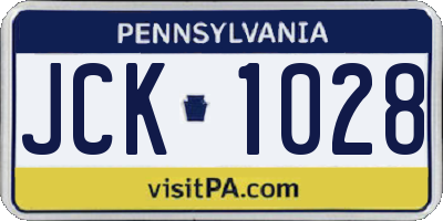 PA license plate JCK1028