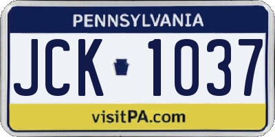 PA license plate JCK1037