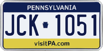 PA license plate JCK1051