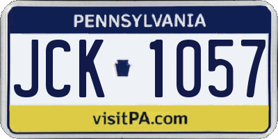 PA license plate JCK1057