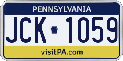 PA license plate JCK1059