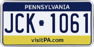 PA license plate JCK1061