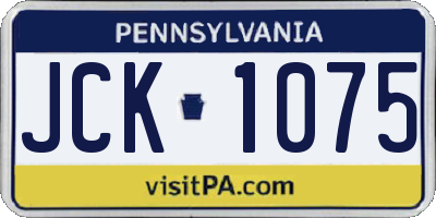 PA license plate JCK1075