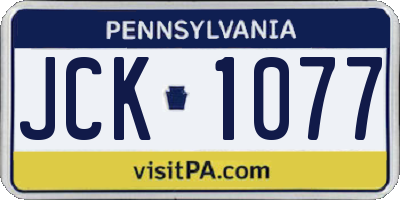 PA license plate JCK1077
