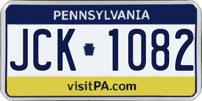 PA license plate JCK1082