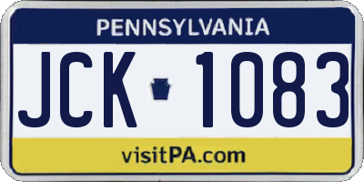 PA license plate JCK1083