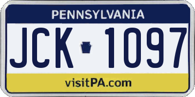 PA license plate JCK1097