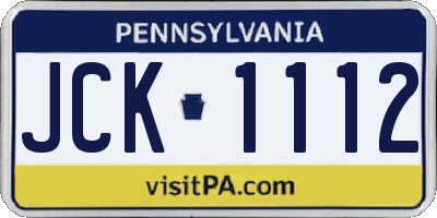 PA license plate JCK1112