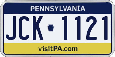 PA license plate JCK1121