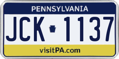 PA license plate JCK1137