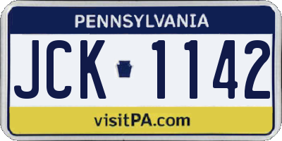 PA license plate JCK1142