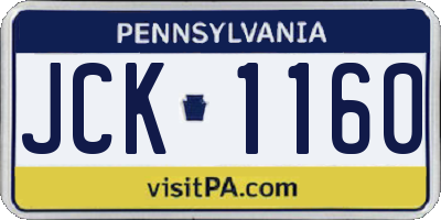 PA license plate JCK1160