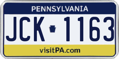 PA license plate JCK1163