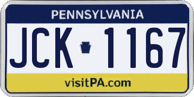 PA license plate JCK1167